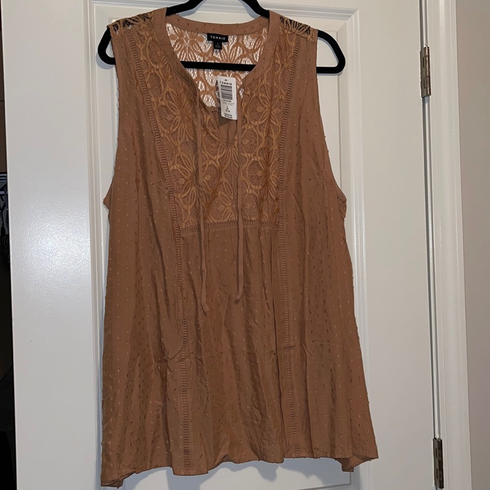 Tan Lace Top